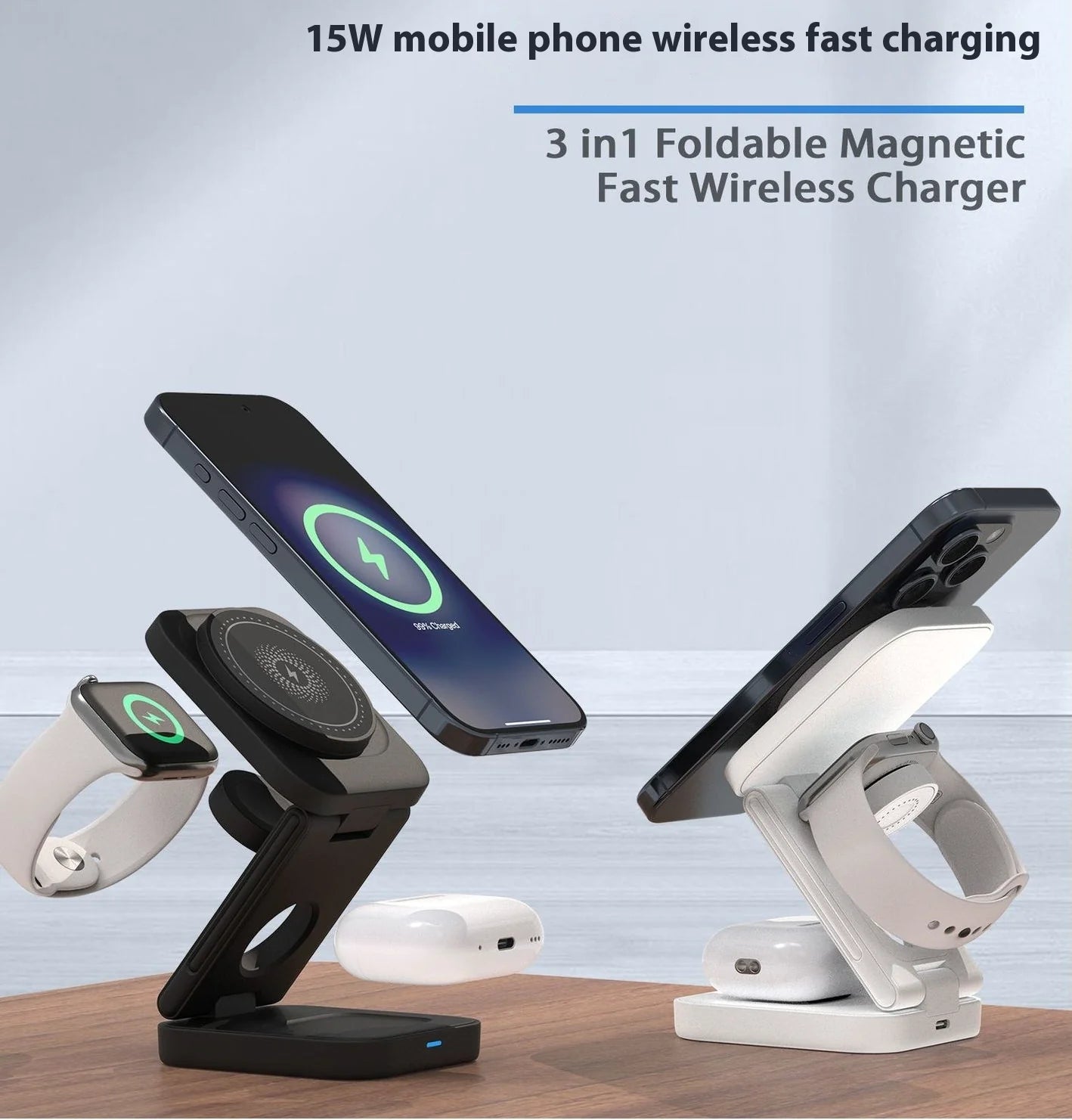 TriFold™ 3-in-1 Magnetic Foldable Wireless Charging Station